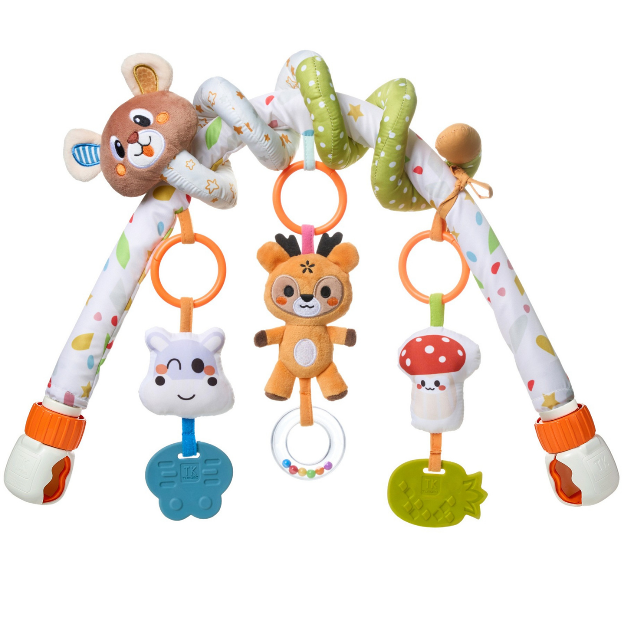 Set 2 in 1 Tumama® – Arcada cu Jucarii pentru Carucior, Patut si Scaun Auto - Model Ursulet