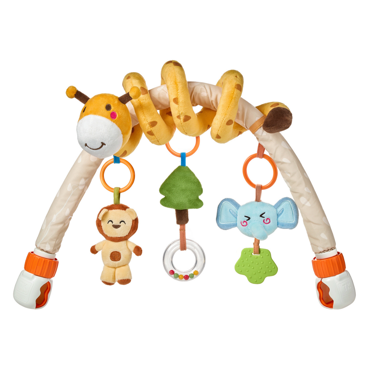 Set 2 in 1 Tumama® – Arcada cu Jucarii pentru Carucior, Patut si Scaun Auto - Model Girafa Zambitoare