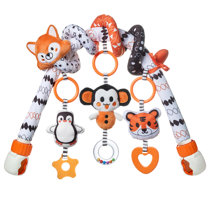 Set 2 in 1 Tumama® – Arcada cu Jucarii pentru Carucior, Patut si Scaun Auto - Model Vulpita