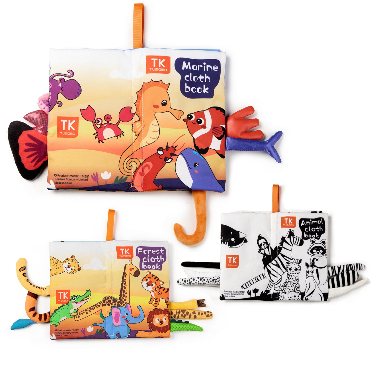 Set 3 Carti Educative si Fosnitoare pentru Bebelusi Tumama®