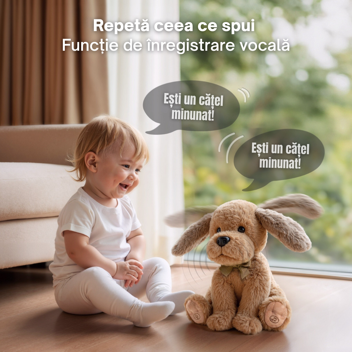 Jucarie Interactiva Catelus Vorbitor si Jucaus Tumama®, Canta, Imita si Misca din Urechiuse, Cap, Corp si Coada