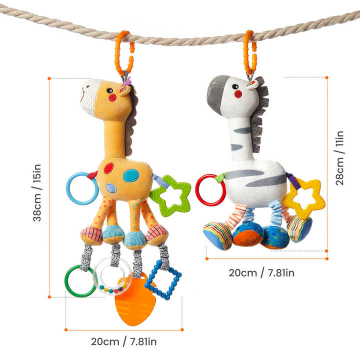 Set 2 jucarii pentru bebelusi Tumama® - Model Girafa si Zebra