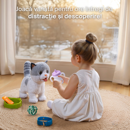 Jucarie Interactiva Pisicuta Tumama®, Merge, Miauna, Linge si Misca din Cap si Coada
