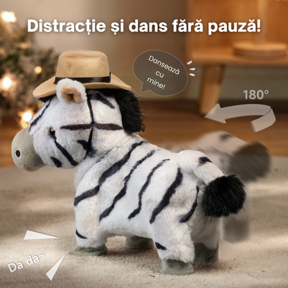 Jucarie Interactiva Zebra Tumama®, Imita, Merge, Necheaza si Misca din Cap si Corp