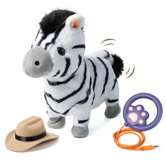 Jucarie Interactiva Zebra Tumama®, Imita, Merge, Necheaza si Misca din Cap si Corp