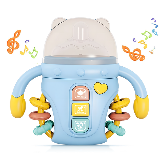 1+1 GRATIS: Jucarie Tip Biberon Multifunctionala de Educatie Timpurie - Centru de Activitati cu Muzica si Sunete