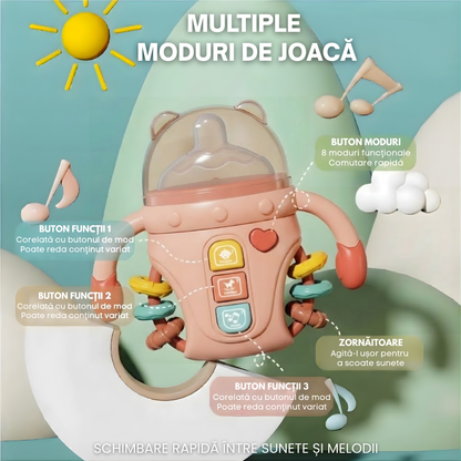 1+1 GRATIS: Jucarie Tip Biberon Multifunctionala de Educatie Timpurie - Centru de Activitati cu Muzica si Sunete