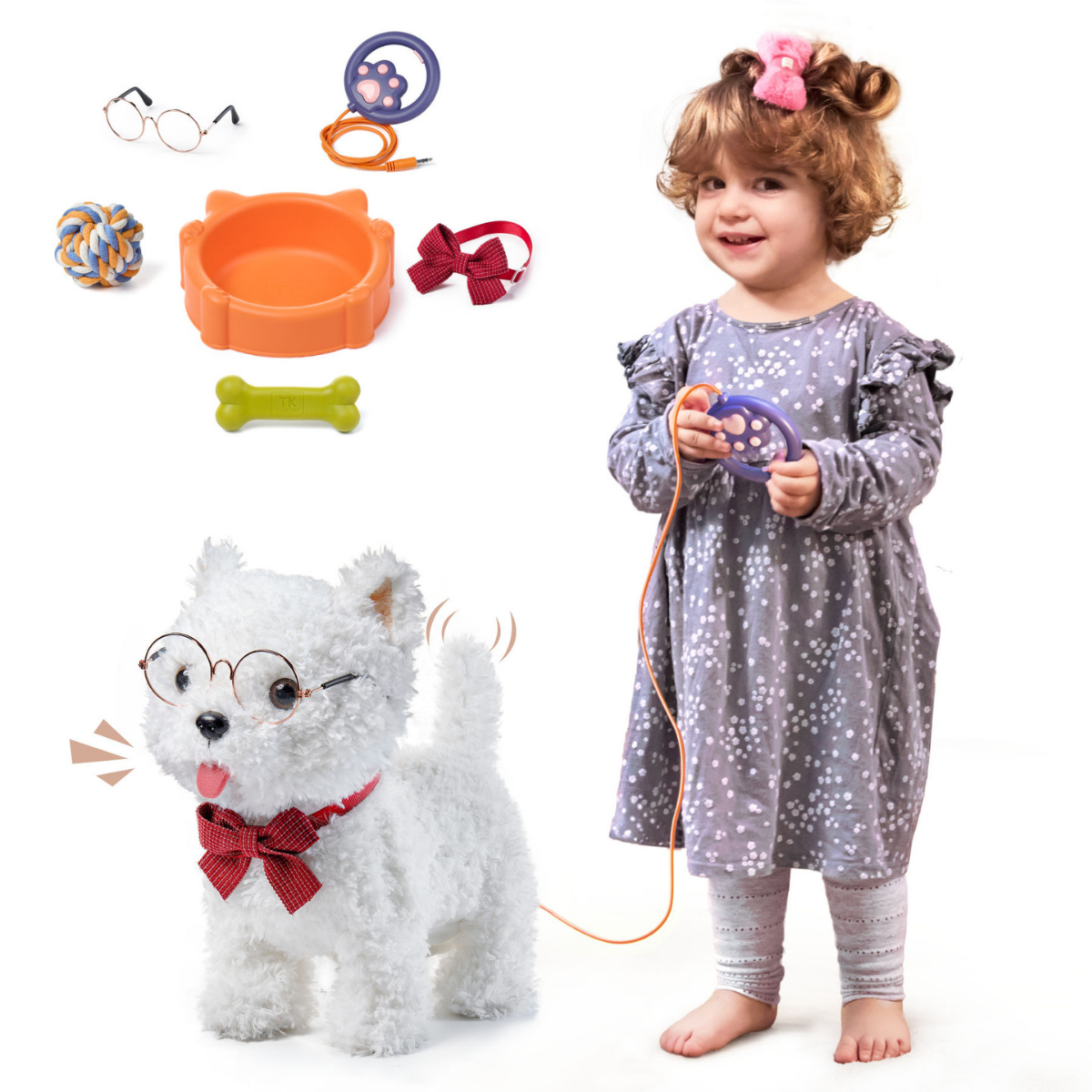 Jucarie Interactiva Catelus Tumama®, Canta, Merge, Latra, Linge si Misca din Cap si Coada