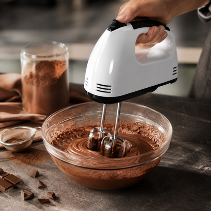 1+1 GRATIS – Mixer de Mână Scarlett, 7 Viteze, Compact și Ușor, cu Palete pentru Mixare și Cârlige pentru Aluat