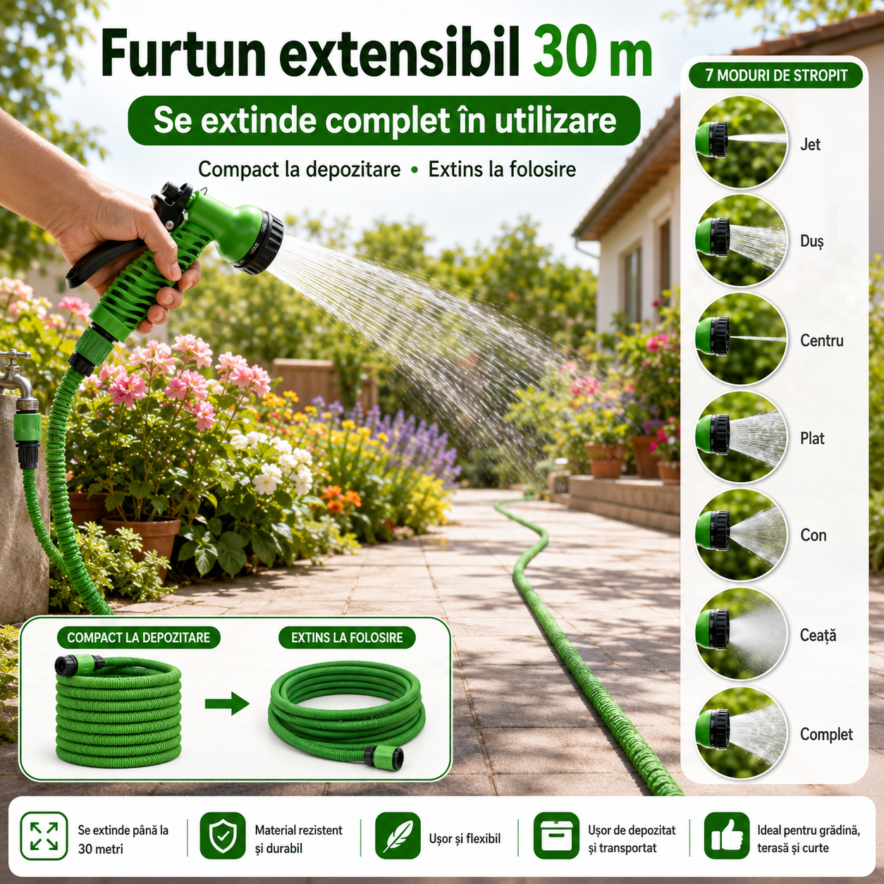 Furtun MAGIC 30M EXTENSIBIL + Plasa Tantari 210x100cm