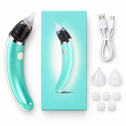1+1 CADOU: Aspirator Nazal Electric pentru Bebeluși NasoCare™ – Aspirare Delicată, 2 Capete din Silicon, Reîncărcabil USB