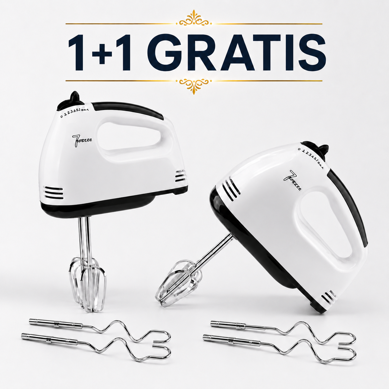 1+1 GRATIS – Mixer de Mână Scarlett, 7 Viteze, Compact și Ușor, cu Palete pentru Mixare și Cârlige pentru Aluat